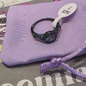 Oomiay Jaguar Mystic topaz crystal Black Band Women's Size 7 NEW!